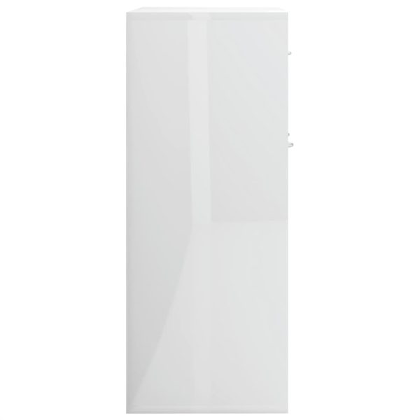 Sideboard 88x30x70 cm Engineered Wood – High Gloss White