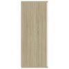 Sideboard 105x30x75 cm Engineered Wood – White and Sonoma Oak
