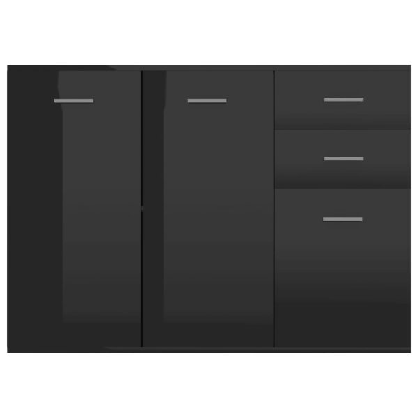 Sideboard 105x30x75 cm Engineered Wood – High Gloss Black