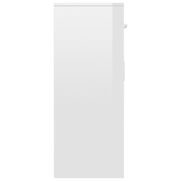 Sideboard 110x30x75 cm Engineered Wood – High Gloss White