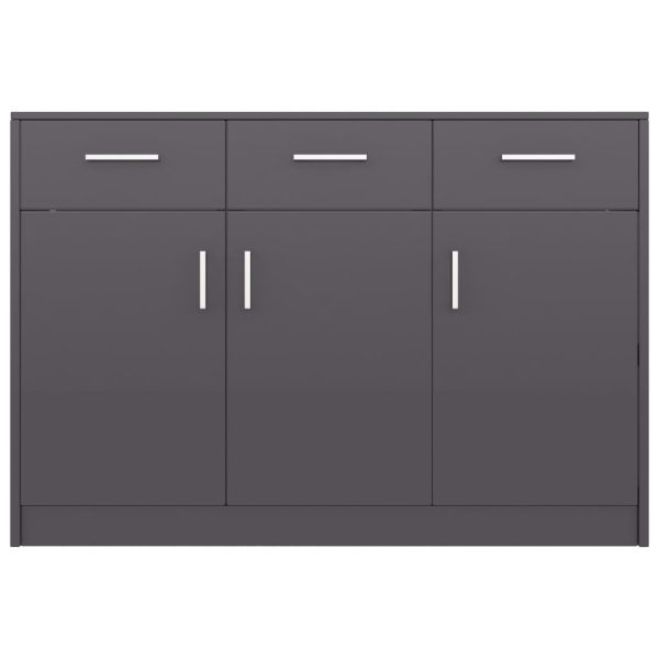 Sideboard 110x30x75 cm Engineered Wood – High Gloss Grey