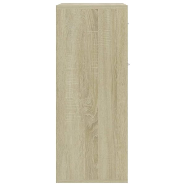 Sideboard 60x30x75 cm Engineered Wood – White and Sonoma Oak