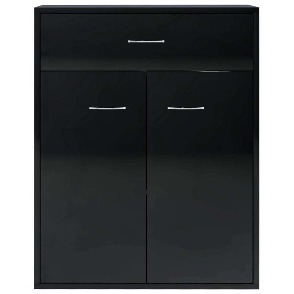 Sideboard 60x30x75 cm Engineered Wood – High Gloss Black