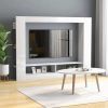 Bremerton TV Cabinet 152x22x113 cm Engineered Wood – High Gloss White
