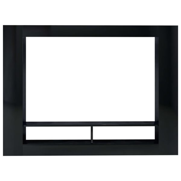 Bremerton TV Cabinet 152x22x113 cm Engineered Wood – High Gloss Black