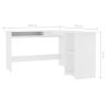 L-Shaped Corner Desk 120x140x75 cm Engineered Wood – White