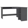 L-Shaped Corner Desk 120x140x75 cm Engineered Wood – Grey