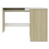 L-Shaped Corner Desk 120x140x75 cm Engineered Wood – White and Sonoma Oak