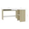 L-Shaped Corner Desk 120x140x75 cm Engineered Wood – White and Sonoma Oak