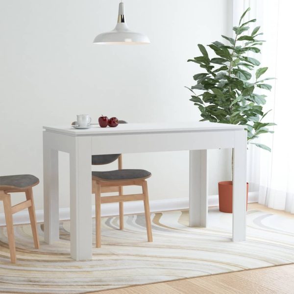 Dining Table 120x60x76 cm Engineered Wood – White