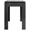 Dining Table 120x60x76 cm Engineered Wood – High Gloss Grey