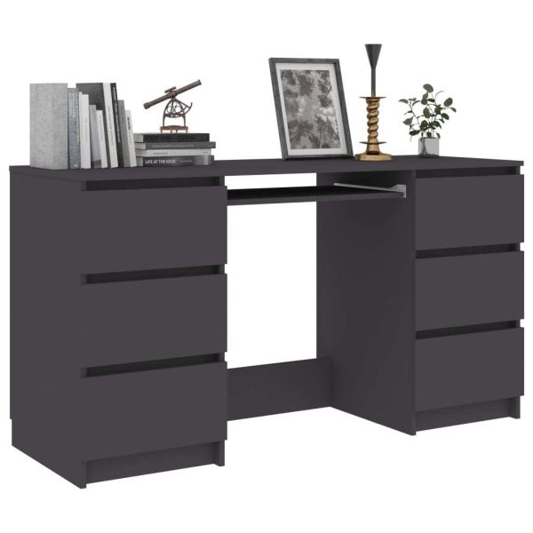 Writing Desk 140x50x77 cm Engineered Wood – Grey