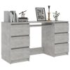 Writing Desk 140x50x77 cm Engineered Wood – Concrete Grey