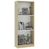 Bookshelf Engineered Wood – 40x24x108 cm, White and Sonoma Oak