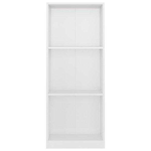 Bookshelf Engineered Wood – 40x24x108 cm, High Gloss White