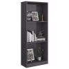 Bookshelf Engineered Wood – 40x24x108 cm, High Gloss Grey