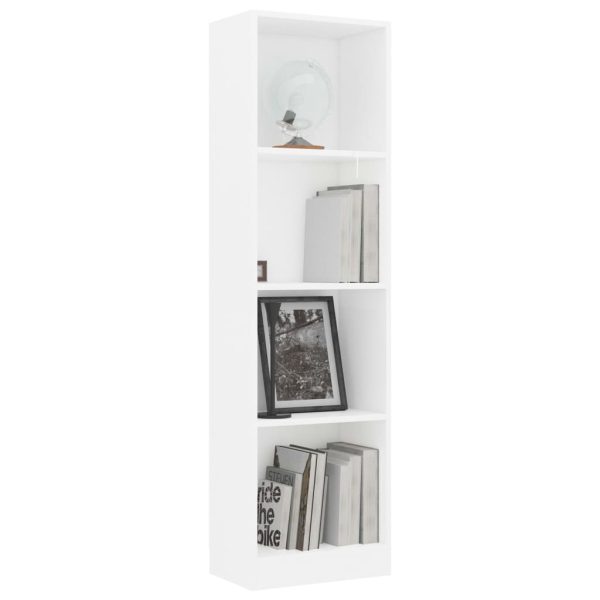 Bookshelf Engineered Wood – 40x24x142 cm, White