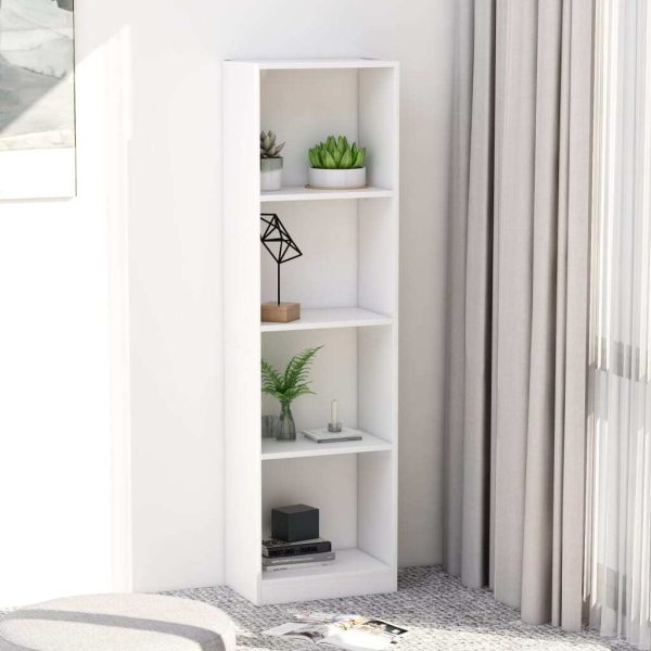 Bookshelf Engineered Wood – 40x24x142 cm, White