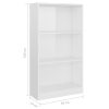 Bookshelf Engineered Wood – 60x24x109 cm, High Gloss White