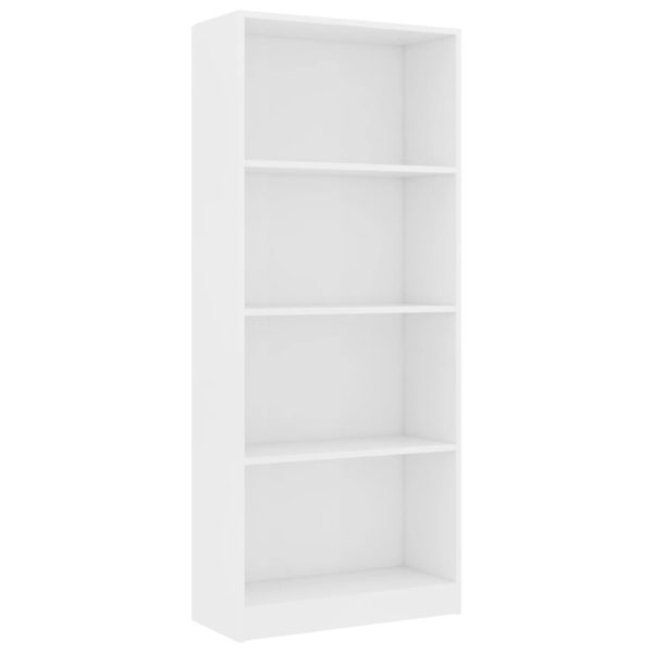 Bookshelf Engineered Wood – 60x24x142 cm, White