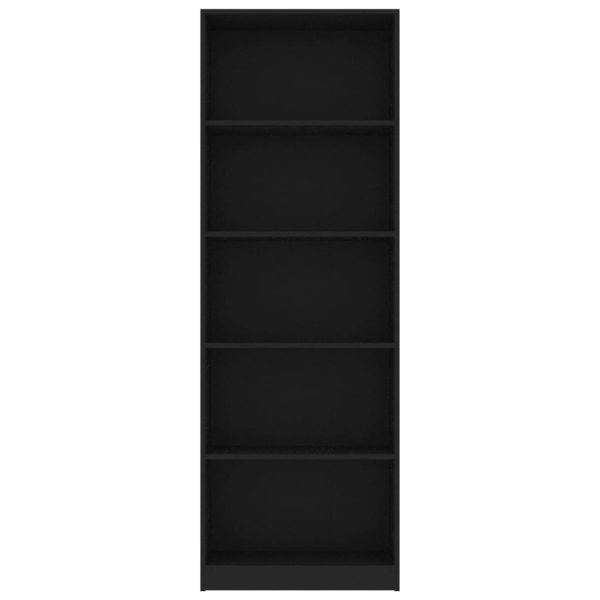Bookshelf Engineered Wood – 60x24x175 cm, Black