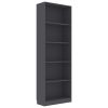 Bookshelf Engineered Wood – 60x24x175 cm, Grey