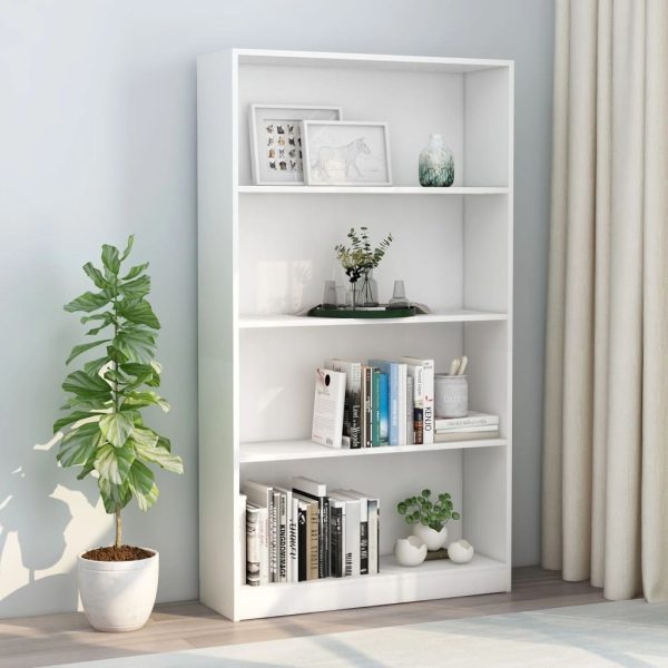 Bookshelf Engineered Wood – 80x24x142 cm, White