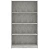 Bookshelf Engineered Wood – 80x24x142 cm, Concrete Grey