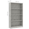 Bookshelf Engineered Wood – 80x24x142 cm, Concrete Grey