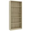 Bookshelf Engineered Wood – 80x24x175 cm, Sonoma oak