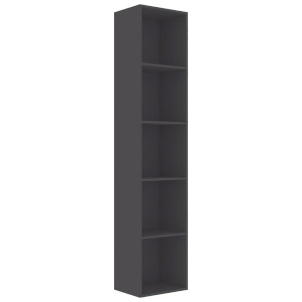 2-Tier Book Cabinet – 40x30x189 cm, Grey