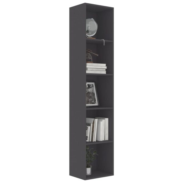2-Tier Book Cabinet – 40x30x189 cm, Grey