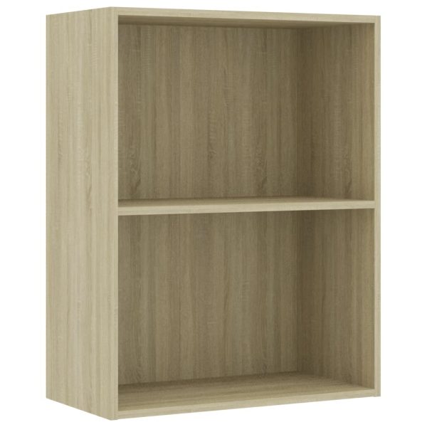 2-Tier Book Cabinet – 60x30x76.5 cm, Sonoma oak