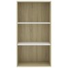 2-Tier Book Cabinet – 60x30x114 cm, White and Sonoma Oak