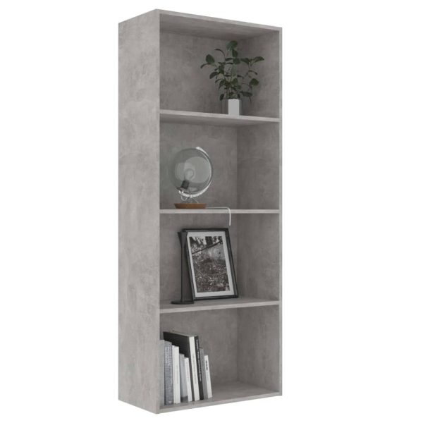 2-Tier Book Cabinet – 60x30x151.5 cm, Concrete Grey