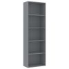 2-Tier Book Cabinet – 60x30x189 cm, Grey