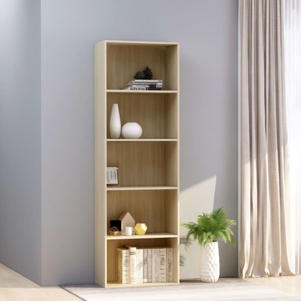 2-Tier Book Cabinet – 60x30x189 cm, Sonoma oak