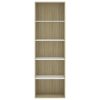 2-Tier Book Cabinet – 60x30x189 cm, White and Sonoma Oak