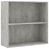 2-Tier Book Cabinet – 80x30x76.5 cm, Concrete Grey