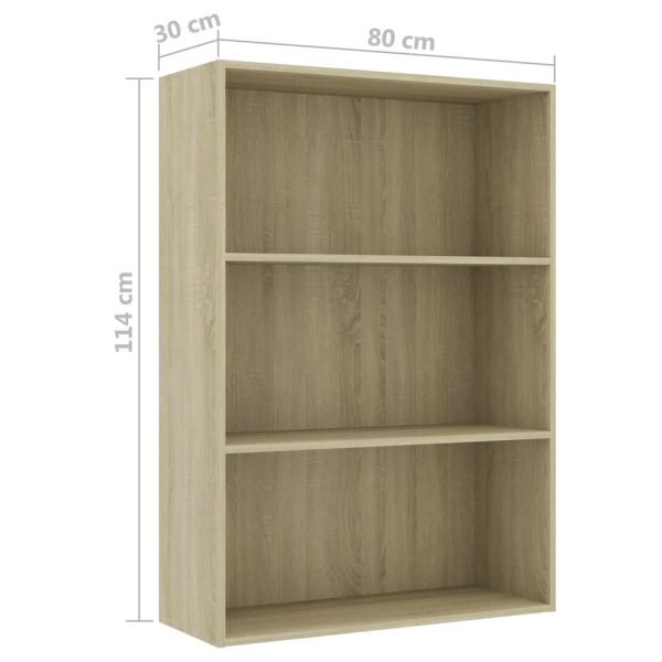 2-Tier Book Cabinet – 80x30x114 cm, Sonoma oak