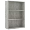 2-Tier Book Cabinet – 80x30x114 cm, Concrete Grey