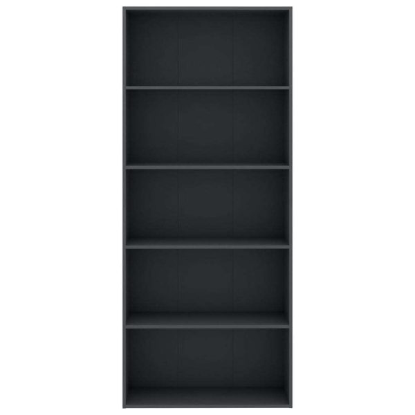 2-Tier Book Cabinet – 80x30x189 cm, Grey