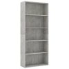 2-Tier Book Cabinet – 80x30x189 cm, Concrete Grey