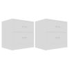 Depew Bedside Cabinet 40x30x40 cm Engineered Wood – White, 2
