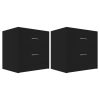 Depew Bedside Cabinet 40x30x40 cm Engineered Wood – Black, 2