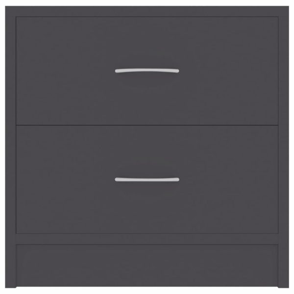 Depew Bedside Cabinet 40x30x40 cm Engineered Wood – Grey, 2