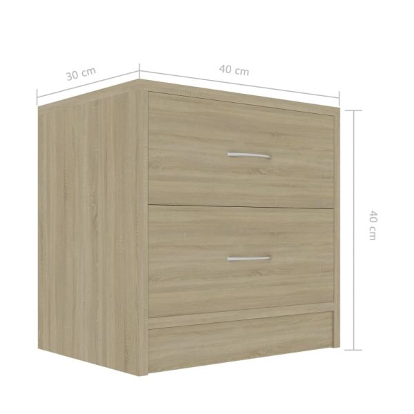 Depew Bedside Cabinet 40x30x40 cm Engineered Wood – Sonoma oak, 1