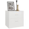 Depew Bedside Cabinet 40x30x40 cm Engineered Wood – High Gloss White, 2