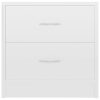 Depew Bedside Cabinet 40x30x40 cm Engineered Wood – High Gloss White, 2