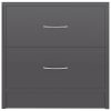 Depew Bedside Cabinet 40x30x40 cm Engineered Wood – High Gloss Grey, 1